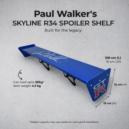 Paul Walker's Skyline GT-R34 Spoiler Shelf Signature Edition - HYPEIN