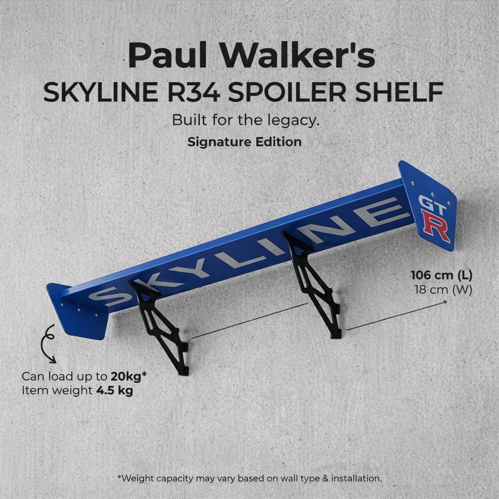 Paul Walker's Skyline GT-R34 Spoiler Shelf Signature Edition - HYPEIN